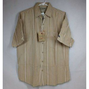 NWT U.S.Expedition Men's Button Down Shirt Olive & Tan Plaid Size Small